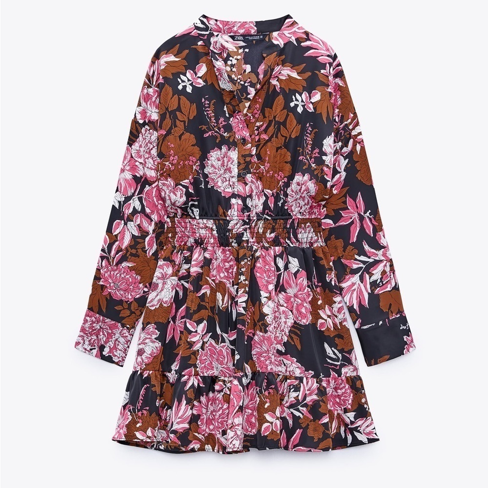 Zara Mini Floral Print Dress NWT - Picture 9 of 13